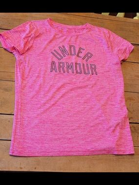 Under Armour Hot Pink Heather Logo Tee
